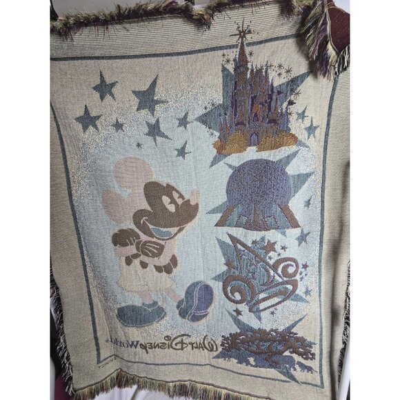Vintage 4 Parks WALT DISNEY WORLD Mickey Mouse Throw Tapestry 55” x 45" - Picture 7 of 7